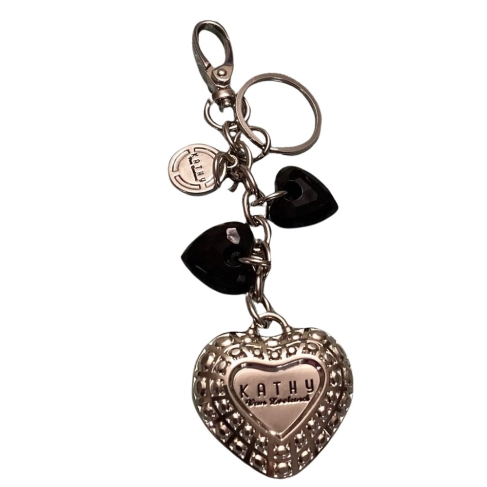 🚨 🚦3-$25🚦 Kathy Van Zeeland Heart Key Fob Ring Purse Clip